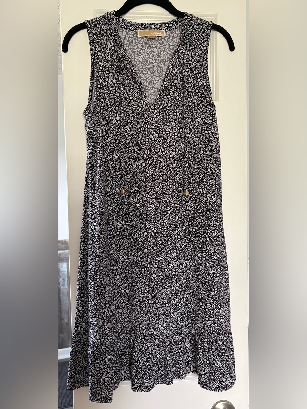 Michael Kors Black & White Sleeveless Floral  Dress